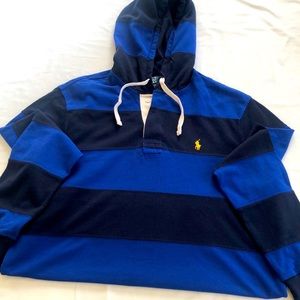 Polo by Ralph Lauren Striped hooded shirt. Size L Excellent Condition